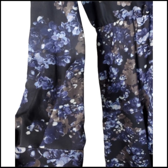 NWT PARKER DARK BLUEBONNET FLORAL FAUX-WRAP ASYMMETRICAL DRESS L - Picture 13 of 15